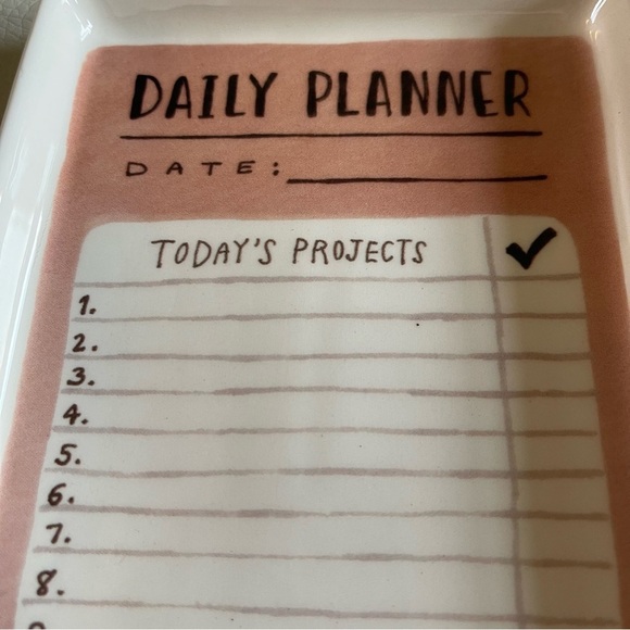 Rae Dunn daily planner tray ceramic can use dry erase markers - Picture 7 of 7